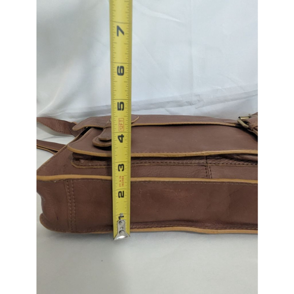 Boden Leather Messenger Crossbody Bag Brown Unisex - Picture 14 of 14